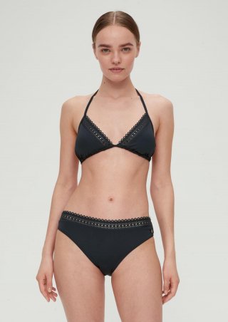 s.Oliver Bikinihose mit Lochstickerei - schwarz