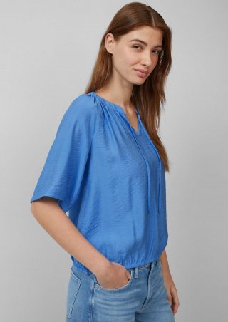 s.Oliver Strukturierte Bluse mit Halbarm im O-Shape - himmelblau