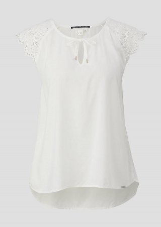 s.Oliver Blusentop mit Broderie Anglaise - creme