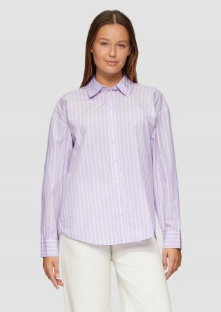 s.Oliver Streifenbluse mit Hemdkragen im Relaxed Fit - lavendel