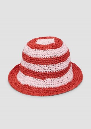 s.Oliver Hut aus Raffia mit Logo-Ring - zartrosa