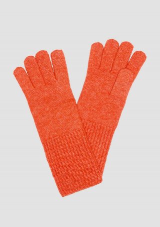 s.Oliver Gestrickte Handschuhe aus Wollmix - orange