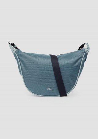 s.Oliver Halbmondtasche mit Reißverschlussfach und Logo - blau