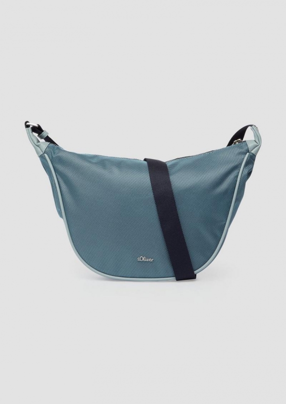 s.Oliver Halbmondtasche mit Reißverschlussfach und Logo - blau