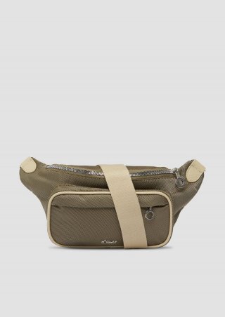 s.Oliver Bauchtasche aus Nylon mit Logo und abnehmbaren Trägern - helles beige