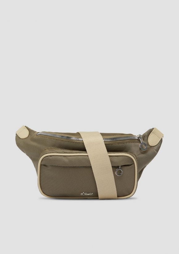 s.Oliver Bauchtasche aus Nylon mit Logo und abnehmbaren Trägern - helles beige