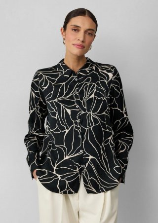 s.Oliver Hemdbluse aus Satin - schwarz