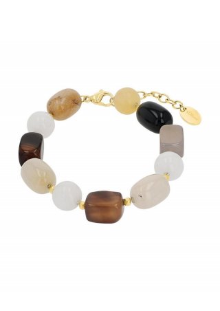 s.Oliver Statement-Armband mit Schmucksteinen - gold