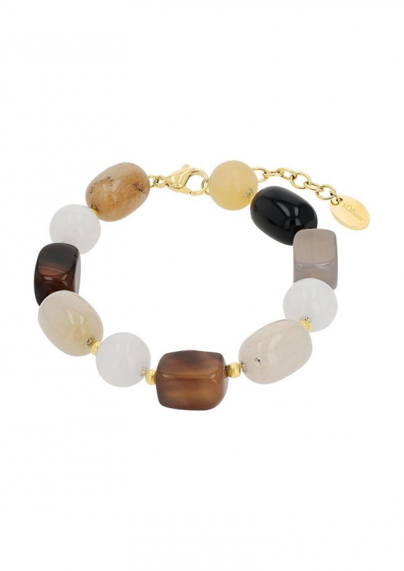 s.Oliver Statement-Armband mit Schmucksteinen - gold