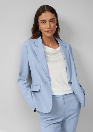 s.Oliver Slim-Fit-Blazer aus Viskosemix - himmelblau