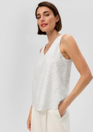 s.Oliver Shirt mit Chiffon-Musterstruktur - ecru