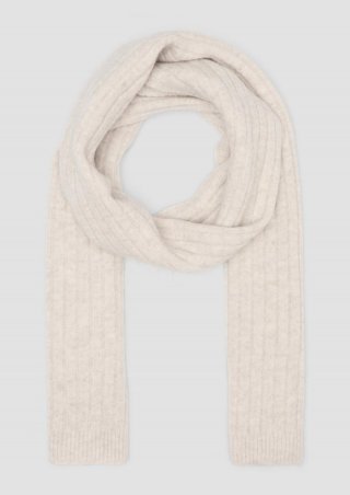 s.Oliver Gestrickter Schal mit Rippstruktur - beige