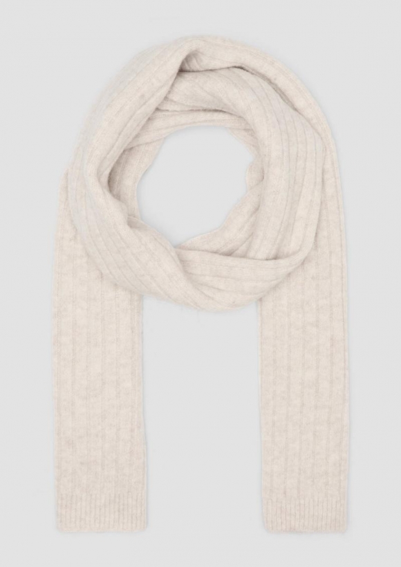 s.Oliver Gestrickter Schal mit Rippstruktur - beige