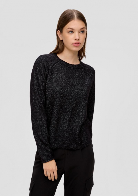 s.Oliver Strickpullover mit Rollsaum - schwarz