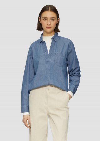 s.Oliver Lässige Jeansbluse im Relaxed Fit - blau