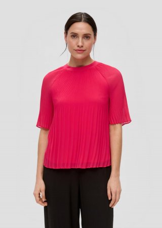 s.Oliver Chiffonbluse mit Raffung - pink