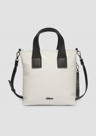 s.Oliver Lässiger Shopper mit abnehmbaren Riemen und Kurztragehenkel - helles beige