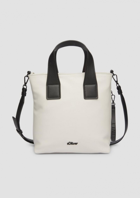 s.Oliver Lässiger Shopper mit abnehmbaren Riemen und Kurztragehenkel - helles beige