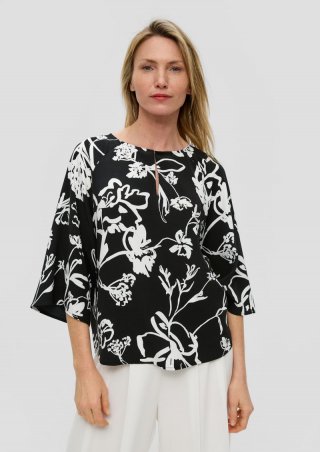 s.Oliver Viskosebluse im Loose Fit - schwarz