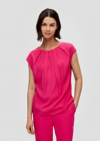 s.Oliver Blusentop mit Falten-Detail - pink