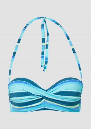 s.Oliver Bügel-Bandeau-Bikinitop mit Streifen - blau