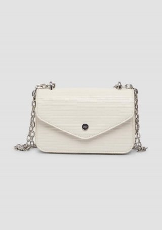 s.Oliver Handliche Envelope-Bag mit Ketten-Schultergurt und Überschlag mit Magnetverschluss - helles beige