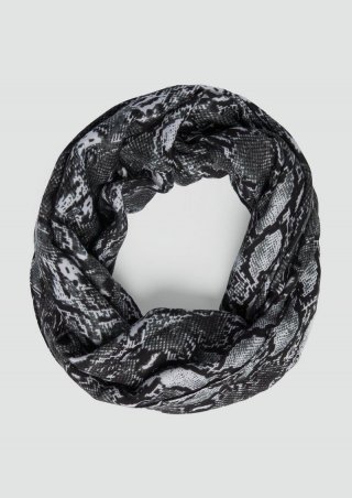 s.Oliver Loop-Schal mit All-over-Print in Schlangenoptik - dunkelgrau
