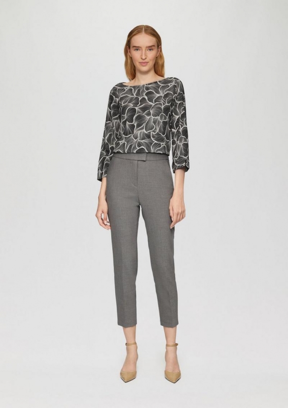 s.Oliver Viskose-Bluse mit 3/4 Arm - schwarz