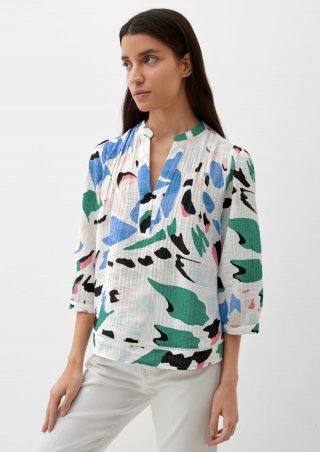 s.Oliver Bluse aus Viskosemix - ecru