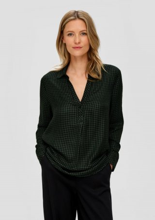 s.Oliver Twillbluse aus Modalmix - tannengrün