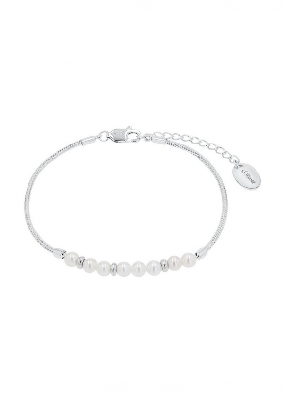 s.Oliver Silber-Armband mit Schmuckperlen - silber