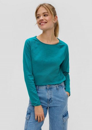 s.Oliver Longsleeve aus Baumwolle - türkis