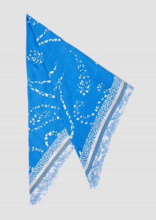 s.Oliver Schal aus Viskosemix mit Artwork - royalblau