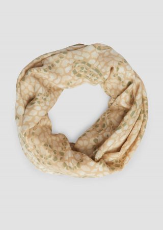 s.Oliver Loop-Schal aus Viskose mit All-over-Print - sandstein