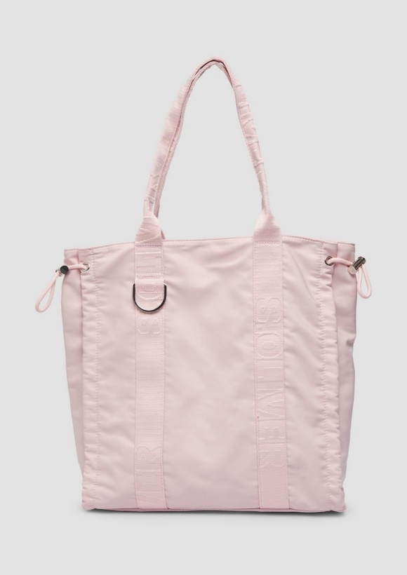 s.Oliver Shopper mit Logo und Kordelzug-Details - zartrosa