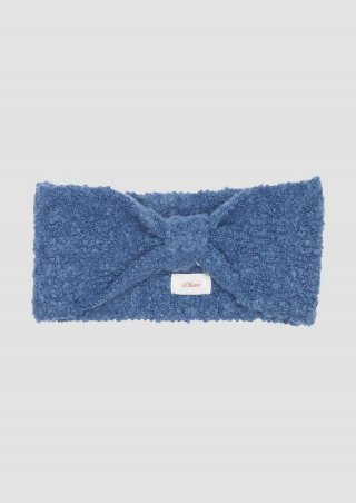 s.Oliver Gestricktes Stirnband aus Bouclé - blau