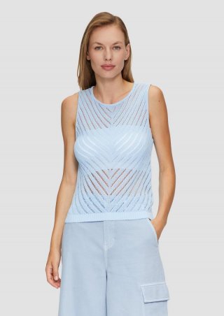 s.Oliver Top aus Ajourstrick - himmelblau