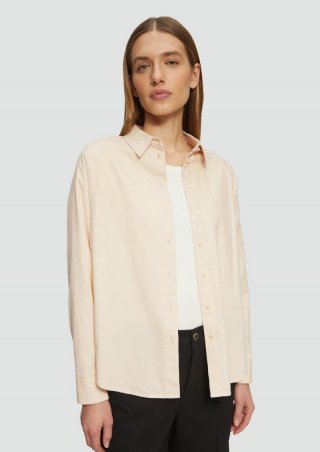 s.Oliver Cordbluse im Relaxed Fit mit Naht-Details - beige