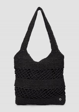 s.Oliver Shopper aus Raffia - schwarz