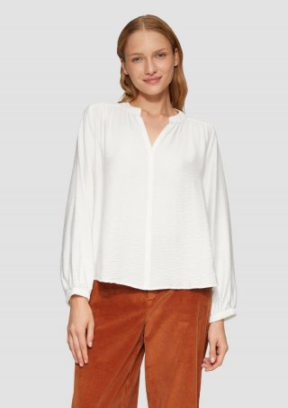 s.Oliver Strukturierte Bluse aus Viskosemix - creme