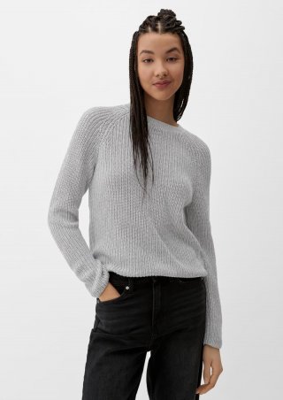 s.Oliver Pullover aus Strick - grau meliert