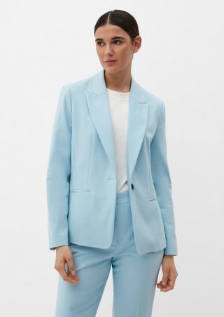 s.Oliver Blazer aus Baumwollmix - arktisblau