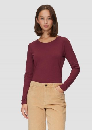 s.Oliver Longsleeve aus Baumwollstretch - rubinrot