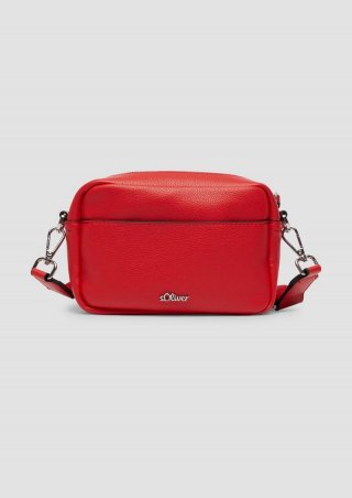 s.Oliver Camera-Bag mit Logo-Schultergurt und Reißverschluss - rot