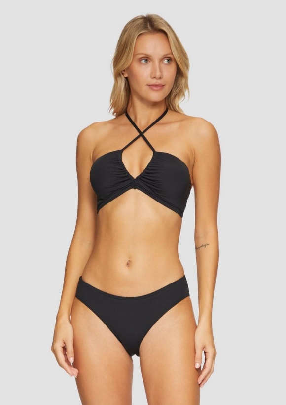 s.Oliver Bandeau-Bikinitop mit raffinierten Details - schwarz