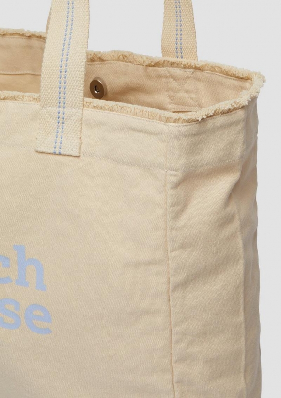 s.Oliver Shopper aus Canvas mit Artwork - helles beige