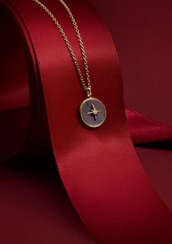 s.Oliver vergoldete Silber-Halskette mit Stern-Motiv - gold