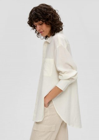 s.Oliver Musselinbluse im Oversized Fit - ecru