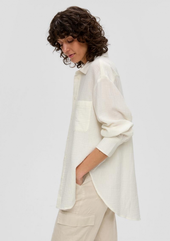s.Oliver Musselinbluse im Oversized Fit - ecru