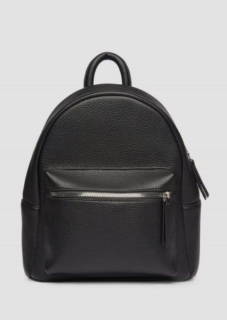 s.Oliver Rucksack in feinem Strukturmuster mit Reißverschlussfach - schwarz